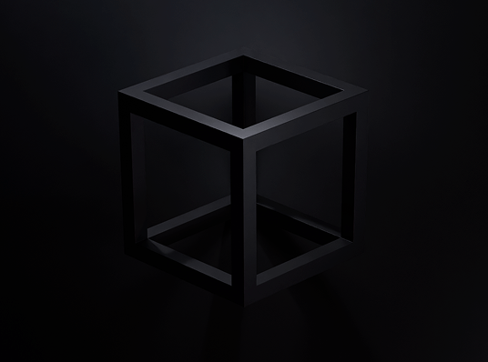 Forma geométrica 3D escura
